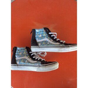 Vans Kids Sk8 Hi High Tops Shoes Off The Wall Llama Print Black Zip Size 3